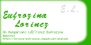 eufrozina lorincz business card